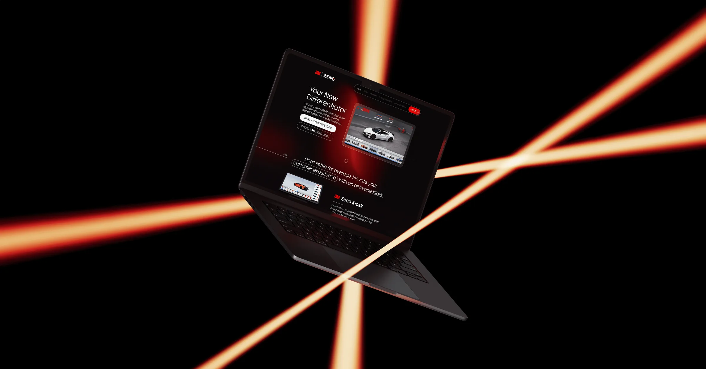 3M Zeno marketing site on a laptop