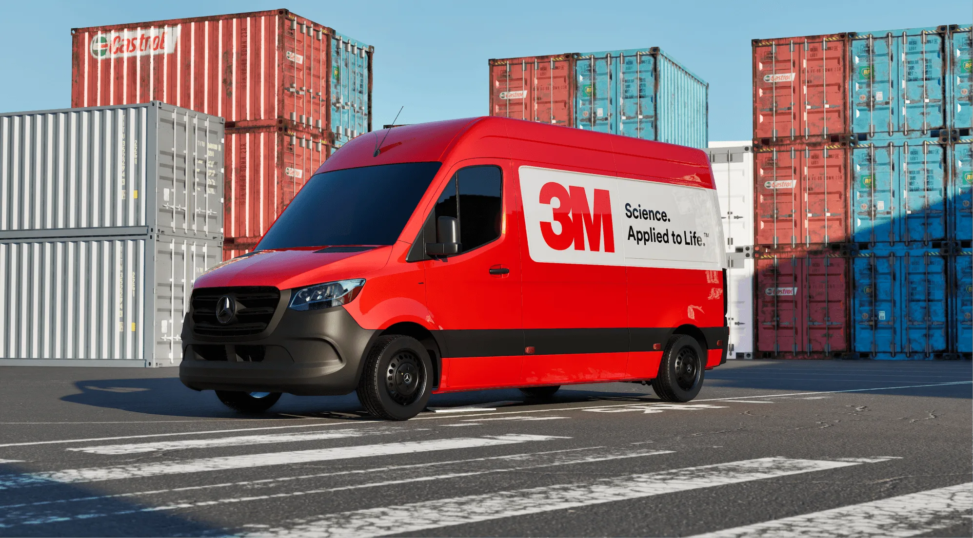 3M branded fleet van wrap visualization