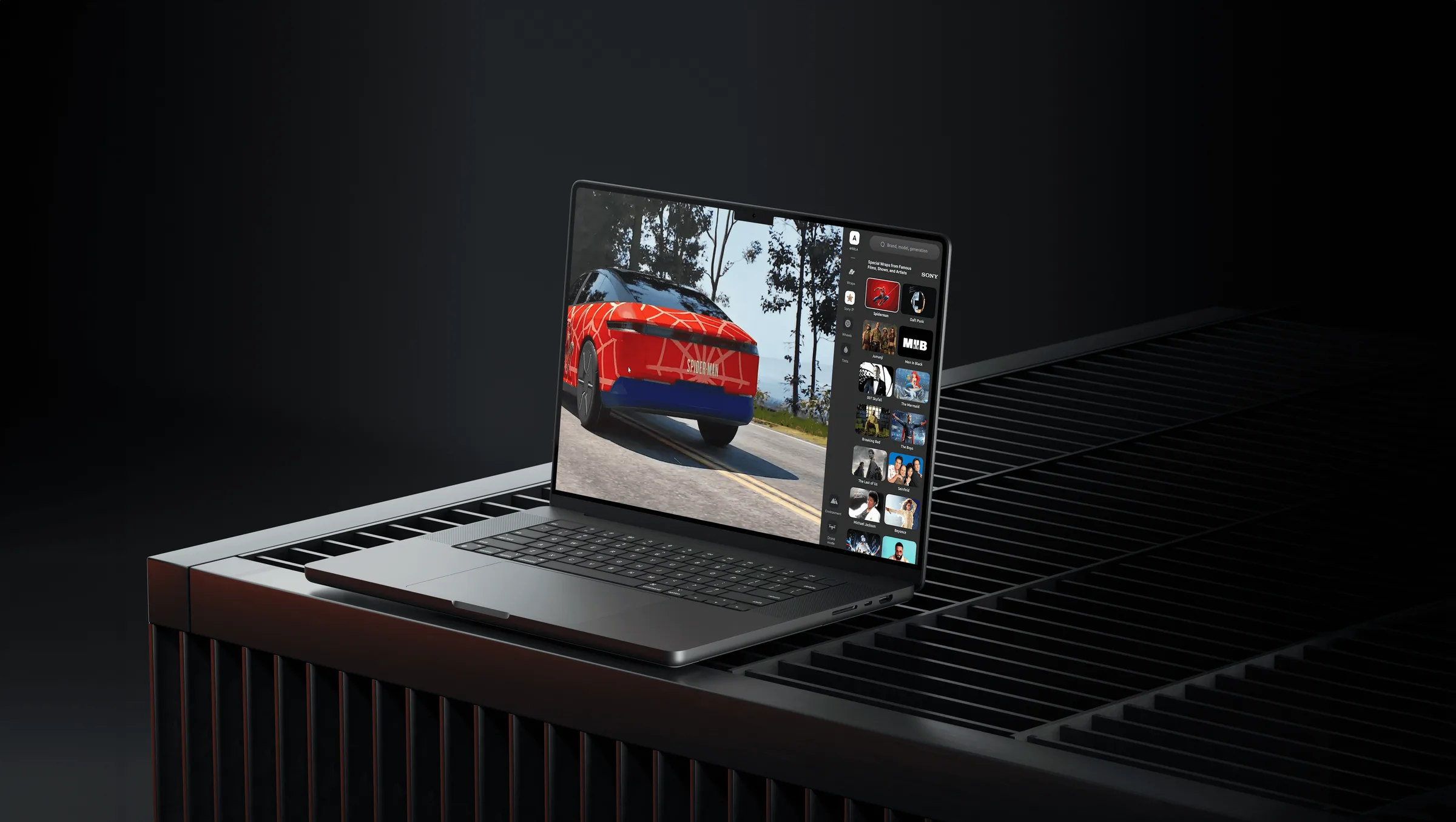 Afeela wrap visualization with licensed graphic on Model 1