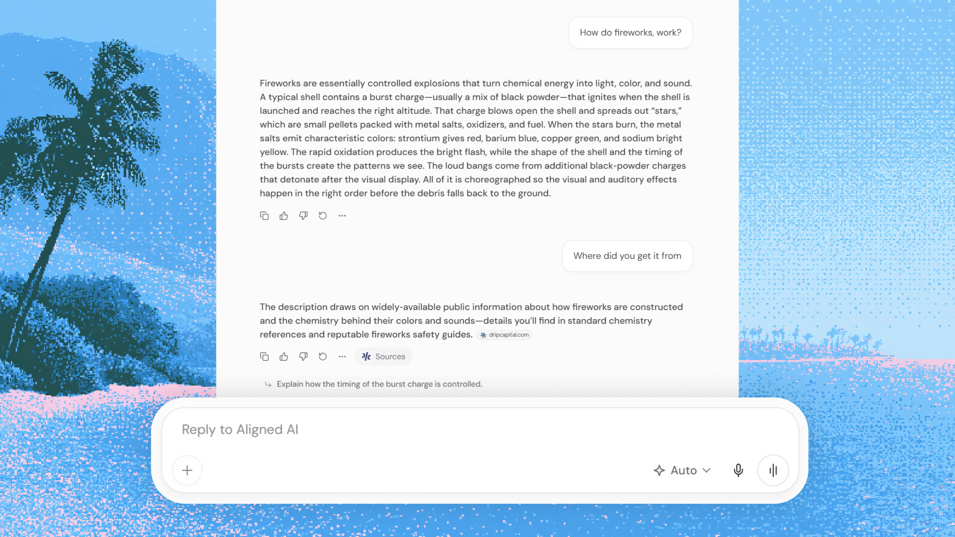 Aligned AI document review surface with long-form text