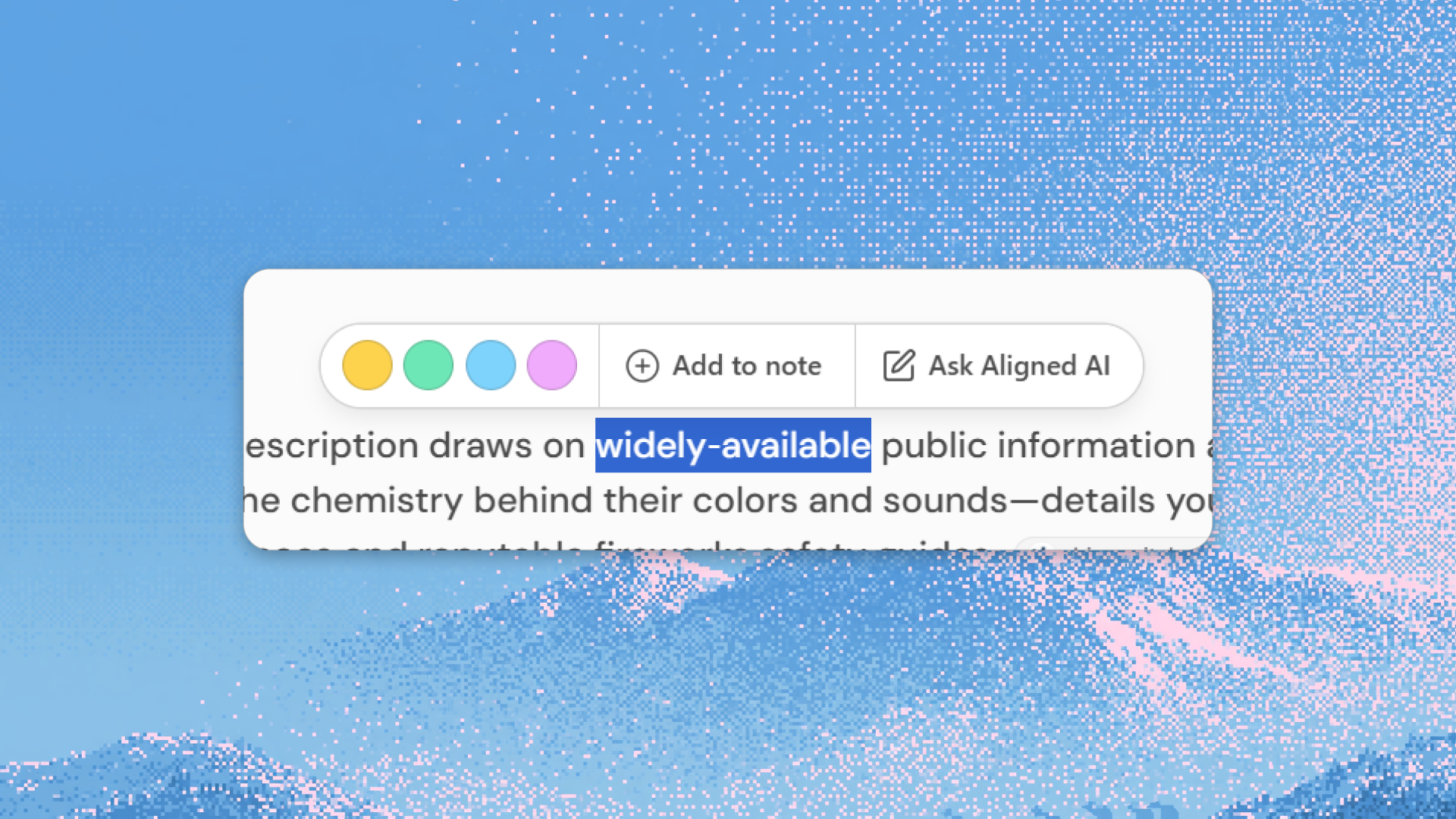 Aligned AI text selection with Add to task trust pattern
