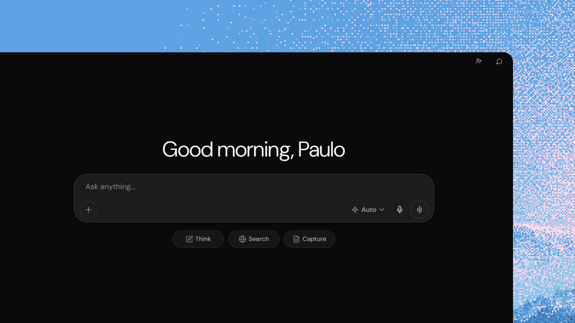 Aligned AI dark mode desktop workspace home