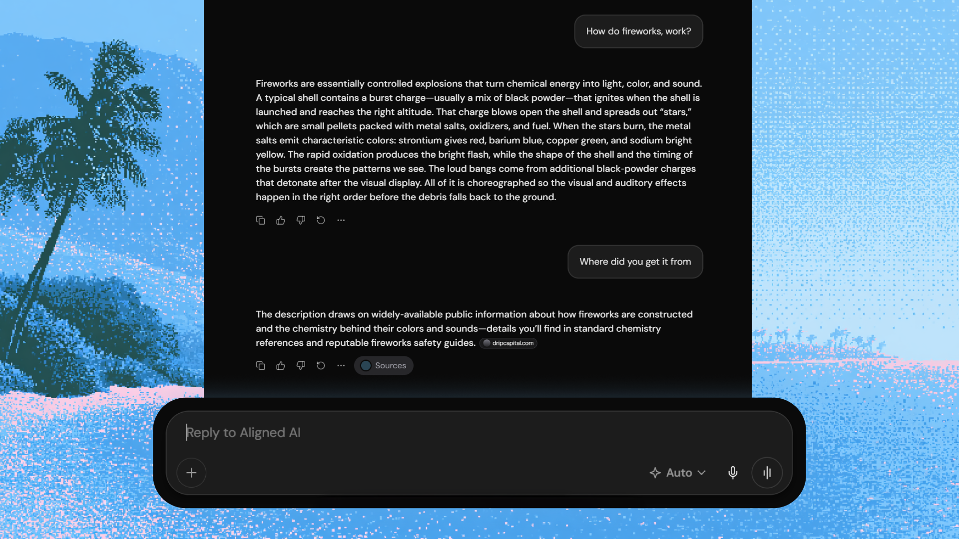 Aligned AI dark mode document reading view