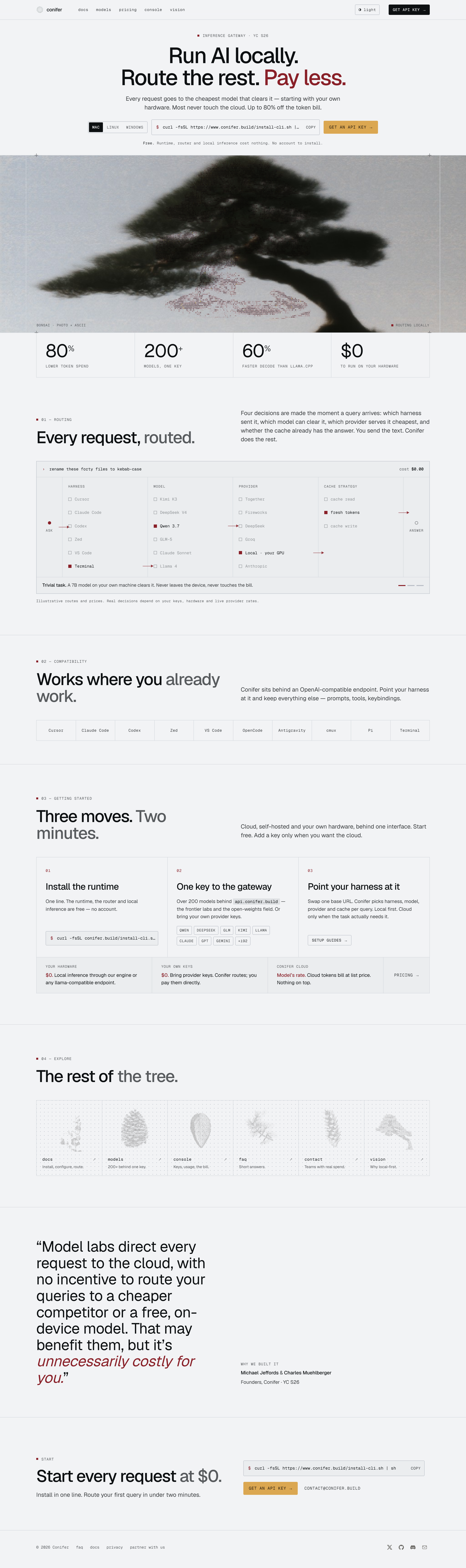 Conifer landing page full redesign