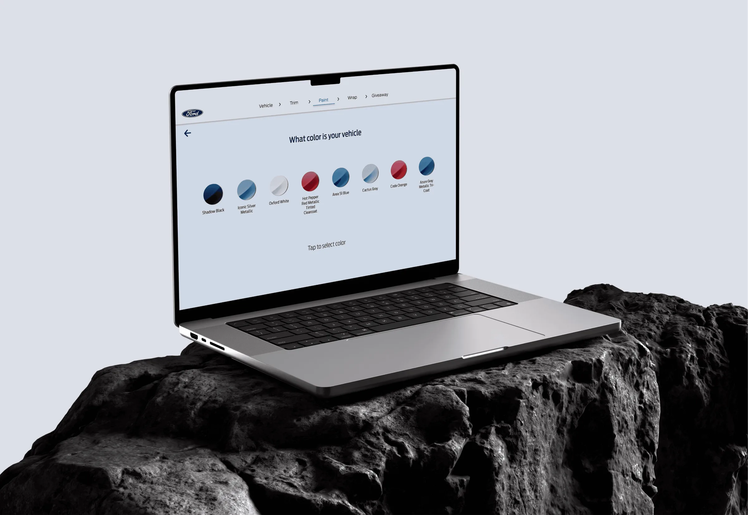 Ford wrap configurator paint color selection
