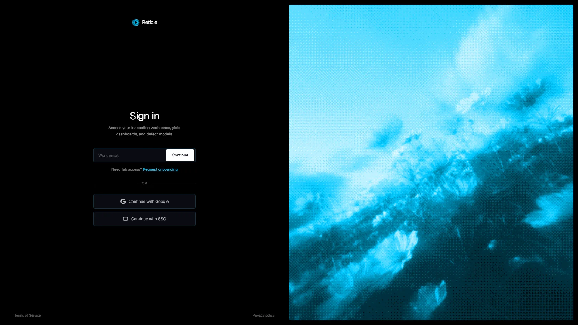 Reticle sign-in — inspection workspace access