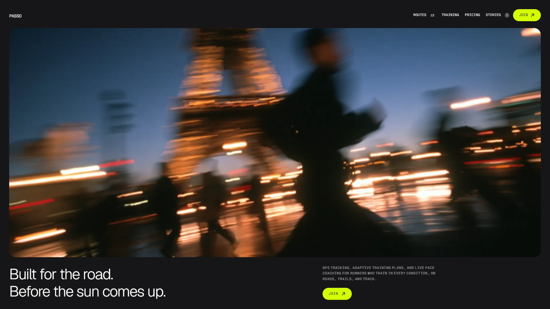Passo running app hero — GPS tracking and pace coaching