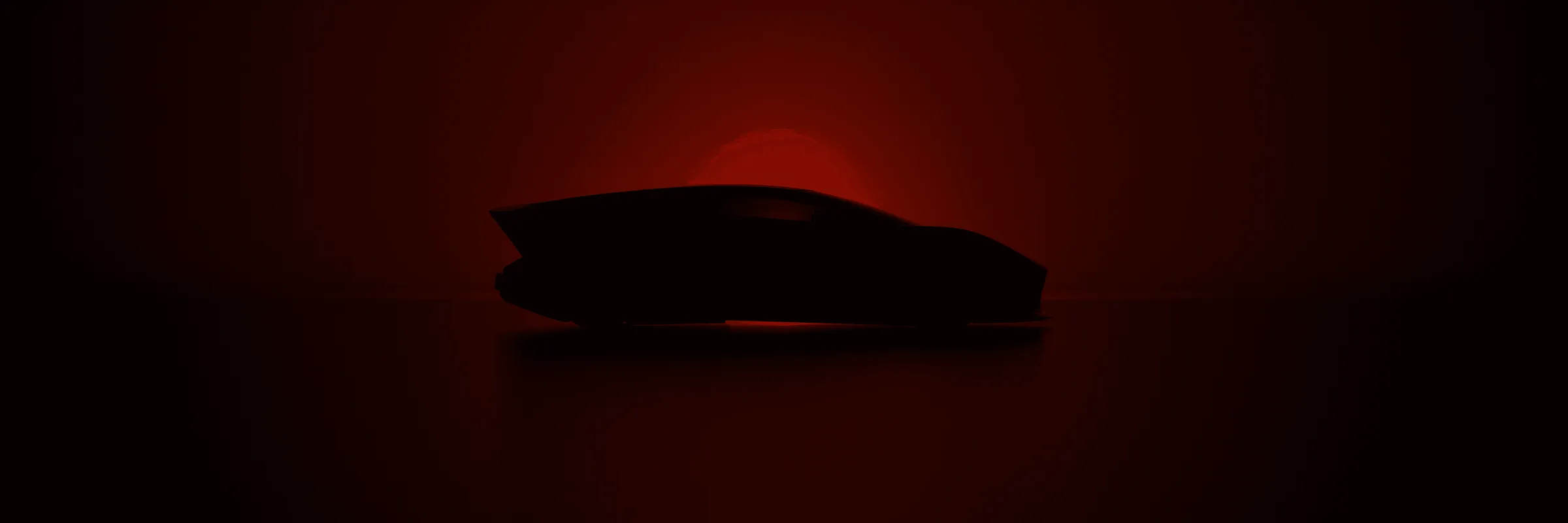 CGI vehicle silhouette on red lighting